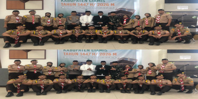 Siswa Pramuka MAN 2 Ciamis Jadi Petugas Pemberangkatan Jamaah Haji di Islamic Centre